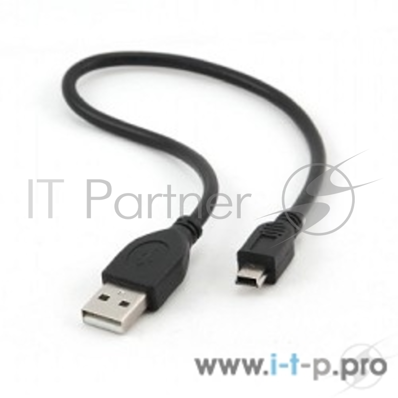 Кабель Gembird CCP-USB2-AM5P-1 USB 2.0 кабель PRO для соед. 0,3м AM/miniBM позол.конт., черный