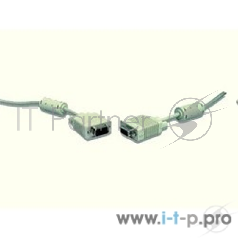 Кабель Gembird/Cablexpert CC-PPVGA-10m, Кабель VGA Premium , 15M/15M, 10м, серый, тройной экран, феррит.кольца