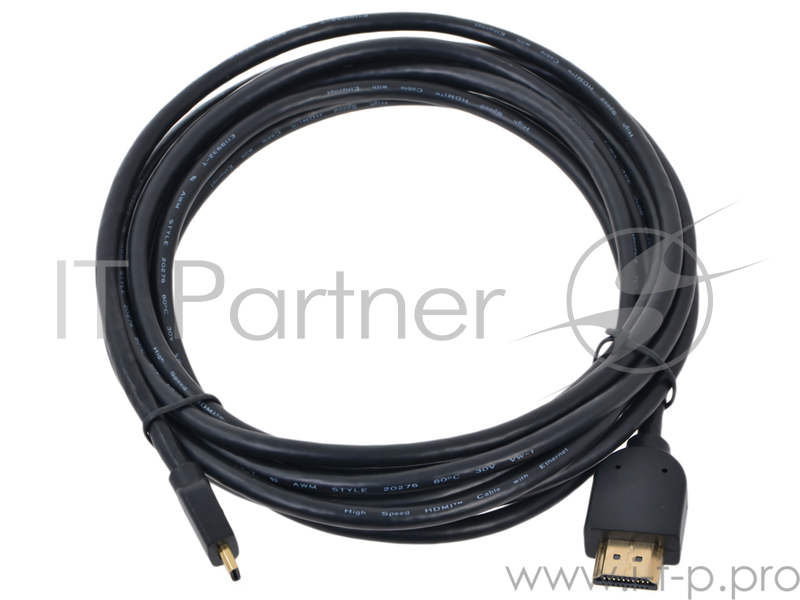 Кабель Gembird HDMI-microHDMI позол.разъемы , 19м/19м,3.0 м,черный, CC-HDMID-10