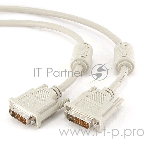 Кабель Кабель DVI-D dual link Gembird, 3.0м, 25M/25M, экран, феррит.кольца, пакет CC-DVI2-10)