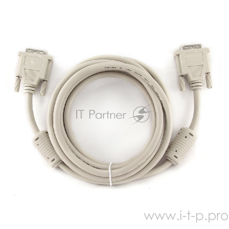 Кабель Кабель DVI-D dual link Gembird, 3.0м, 25M/25M, экран, феррит.кольца, пакет CC-DVI2-10)