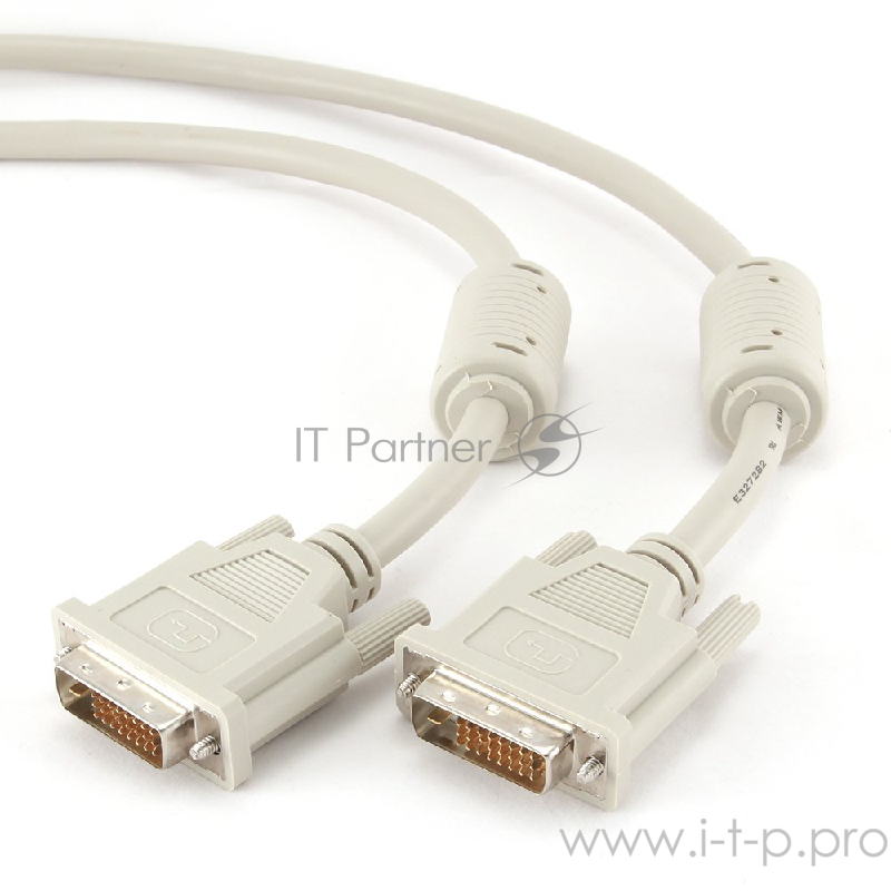 Кабель Кабель DVI-D dual link Gembird, 3.0м, 25M/25M, экран, феррит.кольца, пакет CC-DVI2-10)