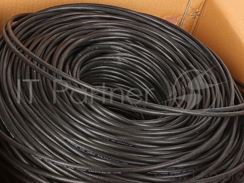 Кабель FTP 5e кат. Telecom FTP4-TC1000C5EN-CU-OS, 4 пары, однож., 24AWG/0.51мм, медь (305м), наружный, черный