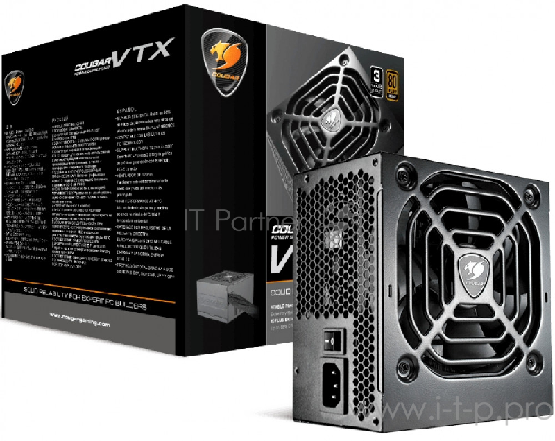 Cougar VTX 600 Блок питания (600 Вт, чёрный, PCIe- 2шт, ATX v2.31, Active PFC, 120mm Fan, 80 Plus Bronze)