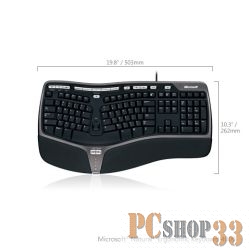 Клавиатура Microsoft Natural Ergonomic Keyboard 4000 B2M-00020, 103+21кн.+Zoom, эрг., черный (USB)