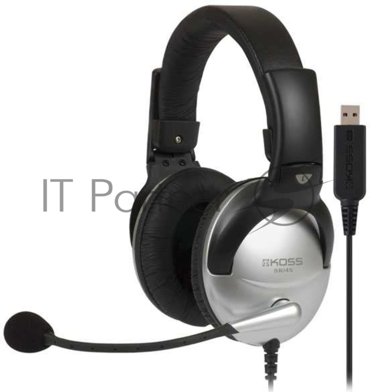 Наушники KOSS SB-45 USB {Гарнитура, закрытого типа с электретным микрофоном и VC,част. 18-20000 Гц,импеданс 100 Ом, чувствительность 103 дБ, шнур 2,4м, USB-подключение к ПК}