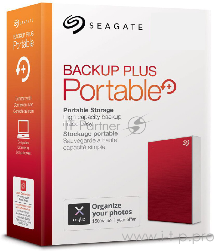 2.5 4TB Seagate Backup Plus Portable STHP4000403 USB 3.0, Red, RTL
