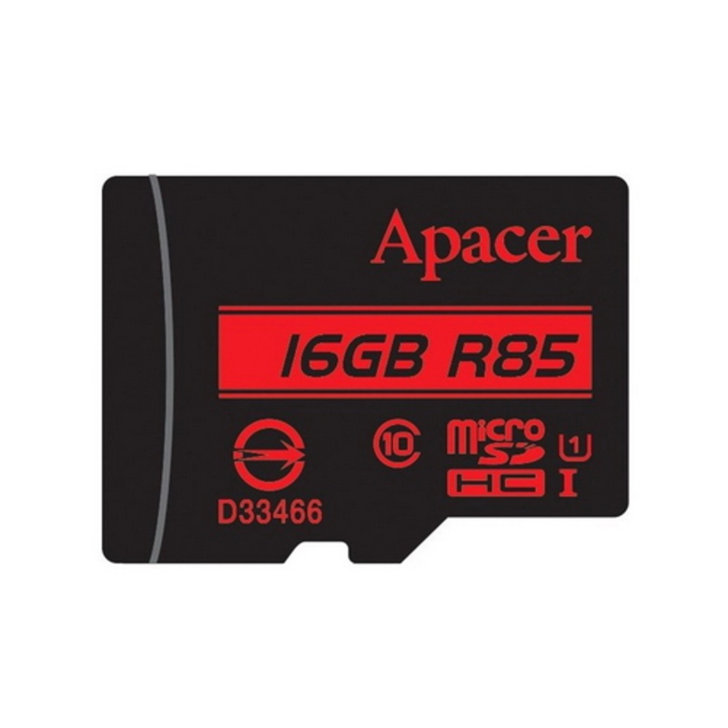 microSDHC 16GB Apacer Memory Card AP16GMCSH10U5-R UHS-I U1 Class 10, R85, Adapter, RTL (912602)