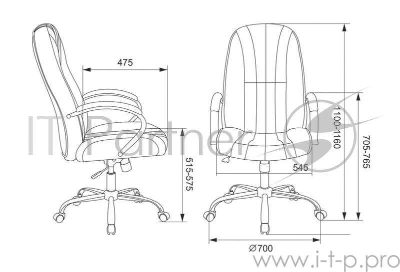 Кресло руководителя Бюрократ T-898SL/BLACK черный искусственная кожа крестовина хром