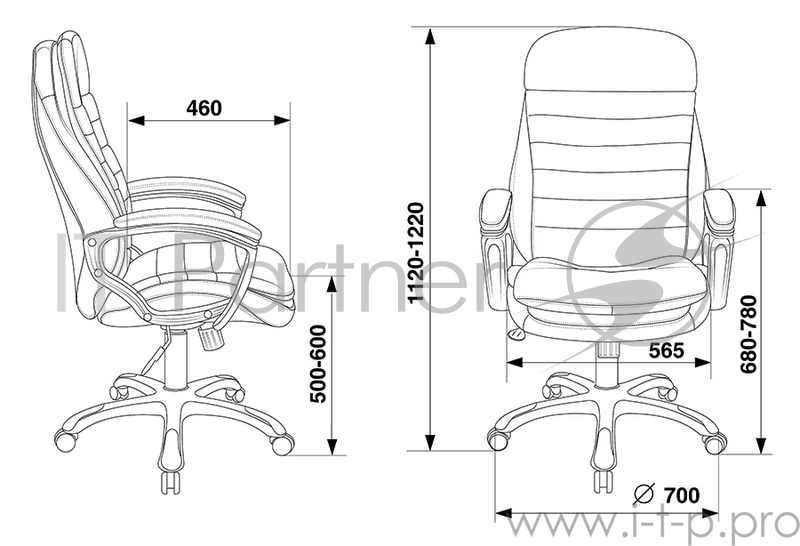 Кресло руководителя Бюрократ T-9950LT/BLACK сиденье черный искусственная кожа