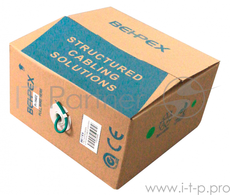 Кабель сетевой UTP cat5E solid 0.45мм CCA 305м зеленый