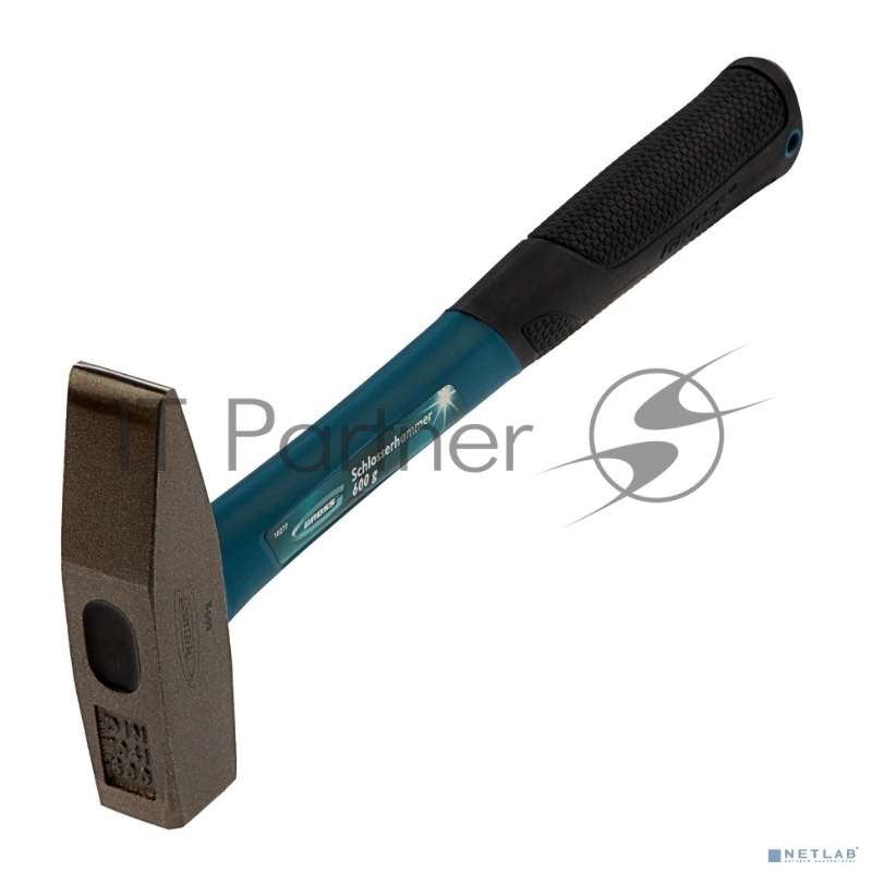 Молоток слесарный GROSS 10277 600г квадратный боек фибергласовая обрезиненная рукоятка