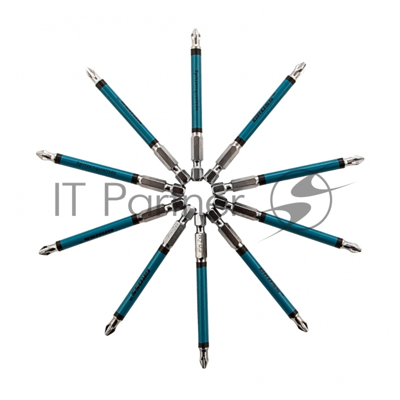 GROSS Набор бит Ph2x90, сталь S2, 10шт //GROSS 11263