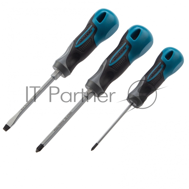GROSS Набор отвёрток комбинированный 3 шт,S2, трехкомпонентная рукоятка// 12167