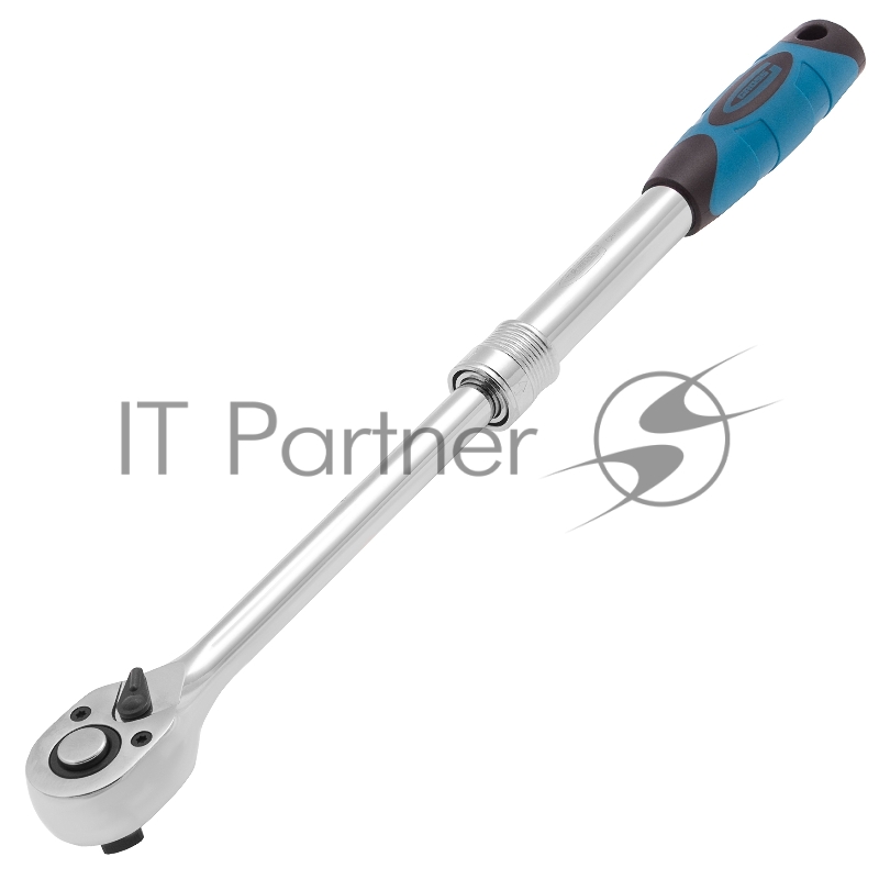 GROSS Ключ телескопический трещоточный 1/2, 305-445 мм, CrV, хромир., 2-х комп. рукоятка // 14070