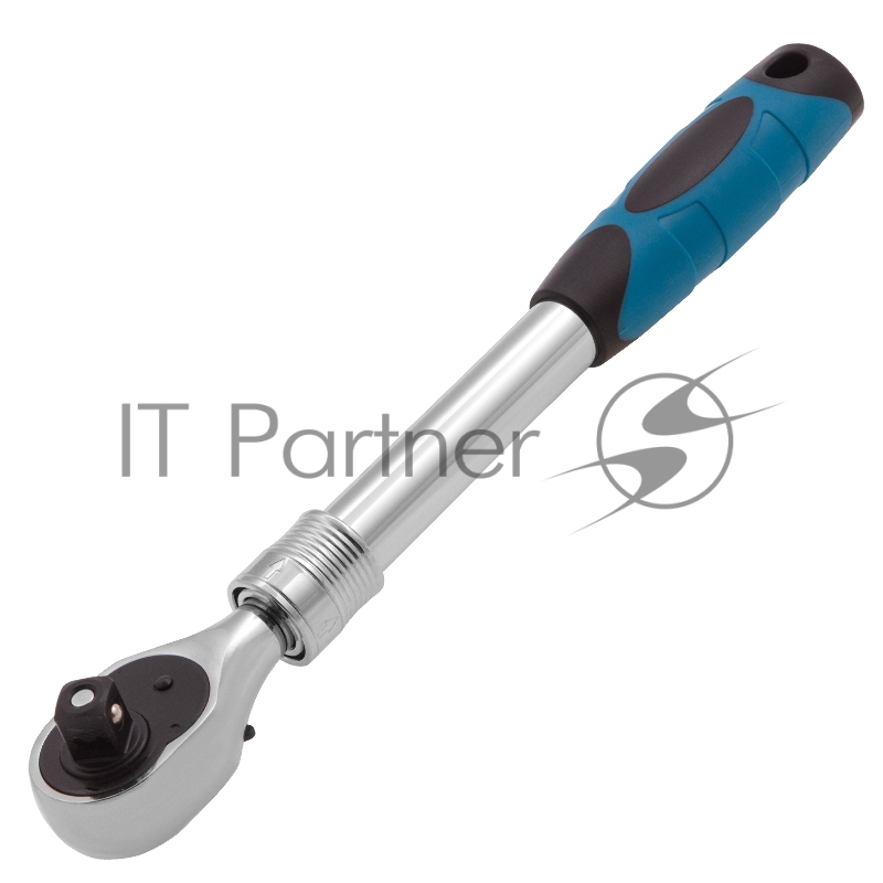 GROSS Ключ телескопический трещоточный 1/2, 305-445 мм, CrV, хромир., 2-х комп. рукоятка // 14070