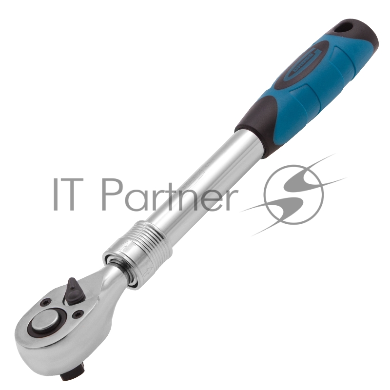 GROSS Ключ телескопический трещоточный 1/2, 305-445 мм, CrV, хромир., 2-х комп. рукоятка // 14070