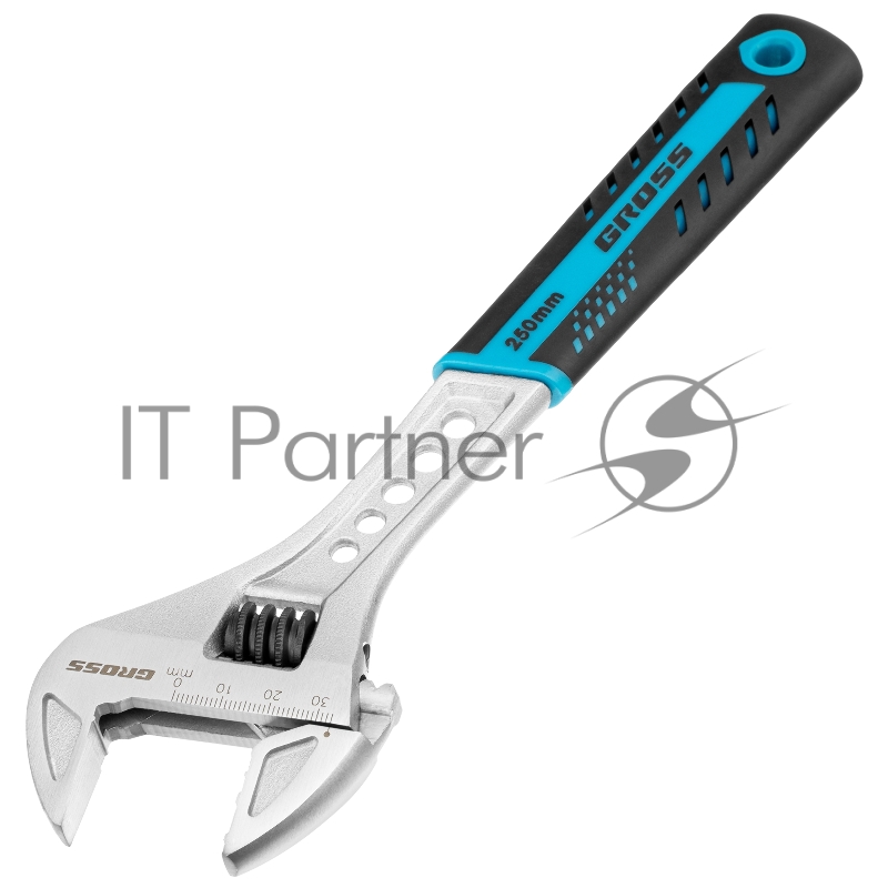 GROSS Ключ разводной, 250 мм,CrV, двухкомпонентная ручка //GROSS 15562