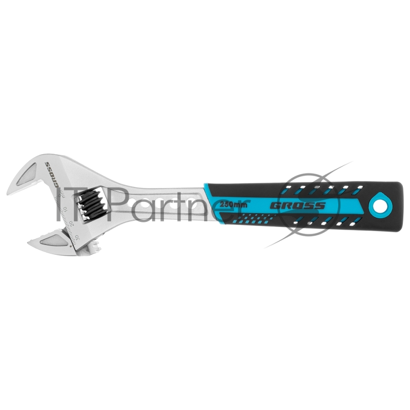 GROSS Ключ разводной, 250 мм,CrV, двухкомпонентная ручка //GROSS 15562