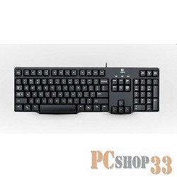 Клавиатура Logitech K100 Keyboard, 105кн., водостойкая, черный (PS/2)