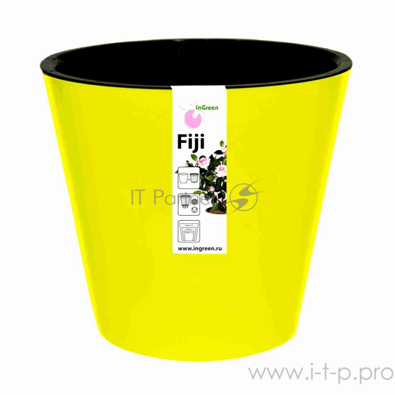Горшок для цветов INGREEN ING1557ЖТЛ Фиджи D 330 мм/16 л на колесиках желтый