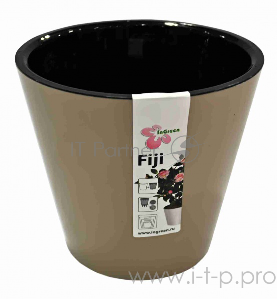 Горшок для цветов INGREEN ING1555ШОК Фиджи D 230 мм/5 л шоколадный