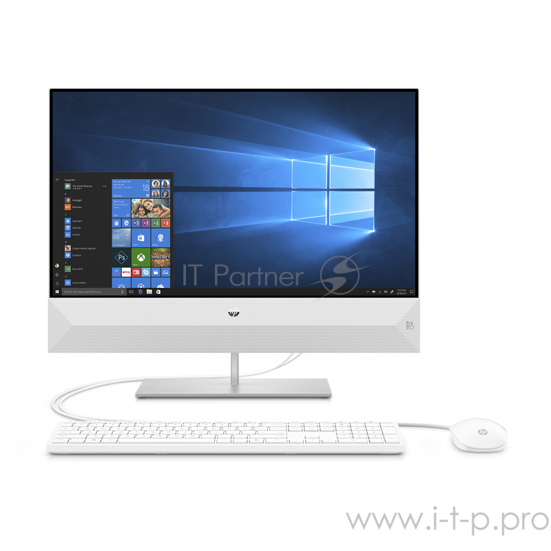 HP Pavilion I 24-xa0057ur Touch 23,8 (1920x1080) Core i5-9400T, 8GB DDR4 2666 (1x8GB), SSD 256Gb, nVidia GTX 1050 3GB DDR5, no DVD, kbd&mouse wired, FHD Webcam, Snowflake White, Win10, 1Y Wty