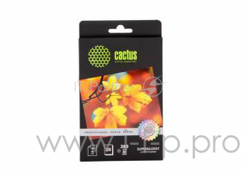 Бумага CACTUS CS-HGA626020 Фотобумага Cactus CS-HGA626020 Professional, суперглянцевая, 10x15, 260 г/м2, 20 листов