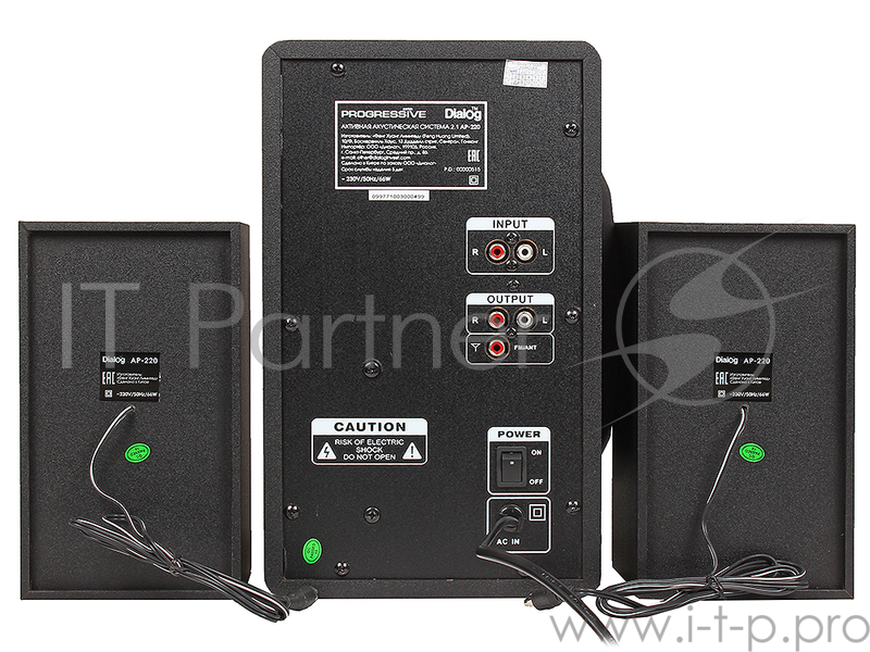 Колонки Dialog Progressive AP-220 BLACK {2.1, 30W+2*12W RMS, USB+SD reader}