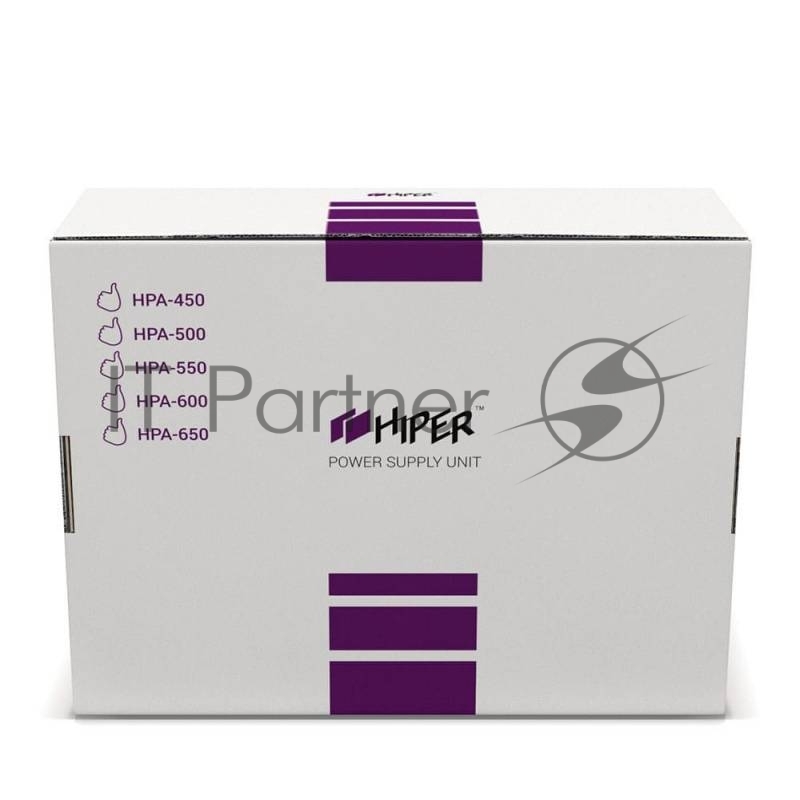 Блок питания HIPER HPA-500 (ATX 2.31, 500W, Active PFC, >80 efficiency, 120mm fan, черный) BOX