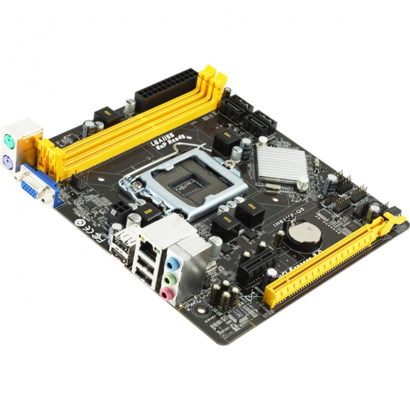 IH61MF-Q5, Socket 1155, Intel H61, 2xDDR3-1600, D-SUB, 1xPCI-Ex16, 1xPCI-Ex1, 4xSATA2, D-SUB, 6 Ch Audio, (4+2)xUSB2.0, 2xPS/2, mATX, RTL {20}