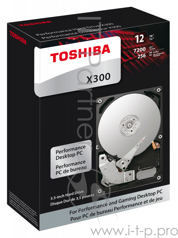 Жесткий диск Toshiba SATA-III 12Tb HDWR21CEZSTA X300 (7200rpm) 256Mb 3.5 Rtl