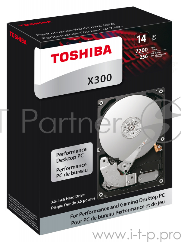 Жесткий диск Toshiba SATA-III 14Tb HDWR21EEZSTA X300 (7200rpm) 256Mb 3.5 Rtl