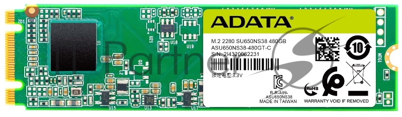 M.2 2280 480GB ADATA SU650 Client SSD ASU650NS38-480GT-C SATA 6Gb/s, 550/510, IOPS 80/60K, MTBF 2M, 3D TLC, 210TBW, RTL