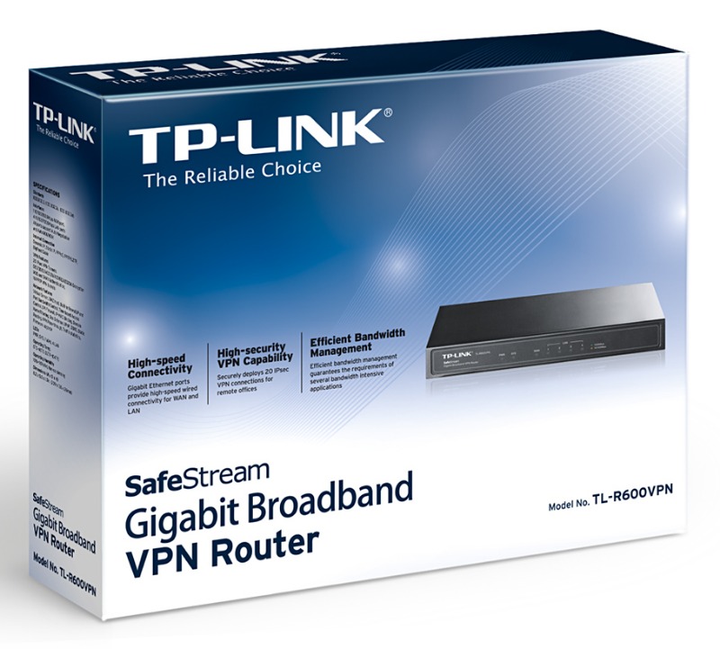 Сетевое оборудование TP-Link TL-R600VPN 4-портовый гигабитный широкополосный VPN-маршрутизатор на базе технологии SafeStream SMB