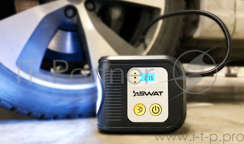 Автомобильный компрессор Swat SWT-412 шланг 0.5м