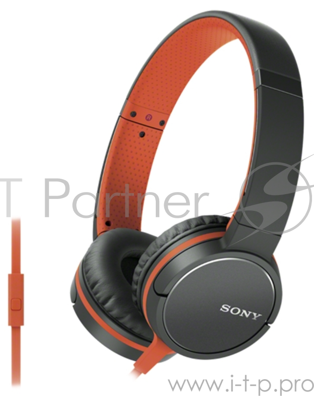 Гарнитура накладные Sony MDRZX660APD.E 1.2м оранжевый/черный проводные (оголовье)