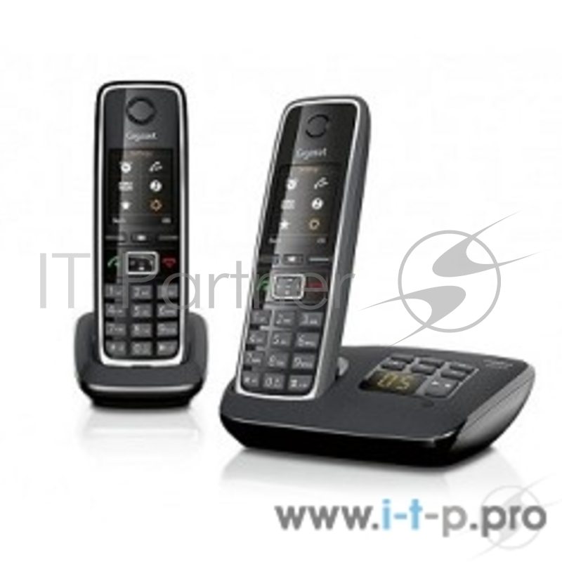 Телефон Gigaset C530A(M) DUO черный ( 2 трубки с ЖК диспл., База,Заряд. устр-во) стандарт-DECT автооветчик