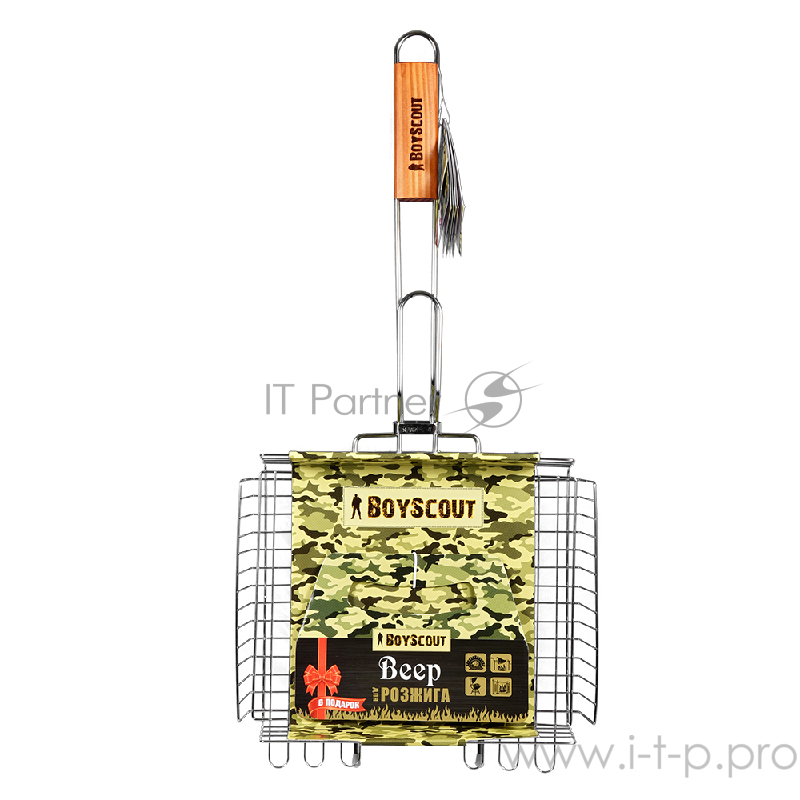 Решетка-гриль BOYSCOUT 61303 универсальная с АНТИПРИГАРНЫМ покрытием 62(+5)x30x25x5,5cм / 8