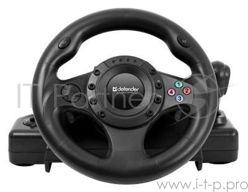 Руль DEFENDER FORSAGE DRIFT 64370 {12 кн., рычаг коробки передач, USB/PS2/PS3}