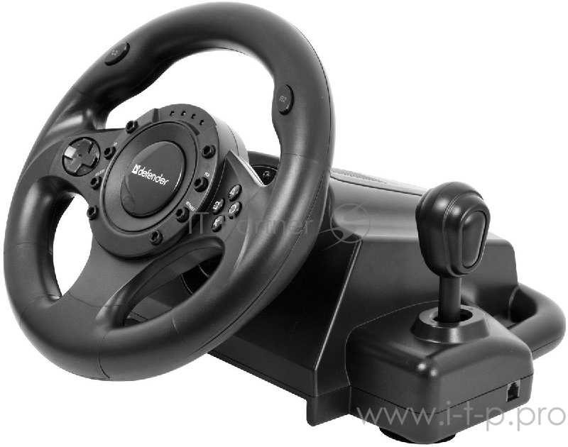 Руль DEFENDER FORSAGE DRIFT 64370 {12 кн., рычаг коробки передач, USB/PS2/PS3}