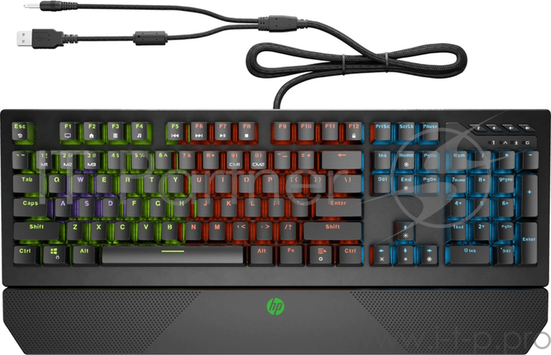 Клавиатура HP Pavilion Gaming 800 механическая черный USB (подставка для запястий)