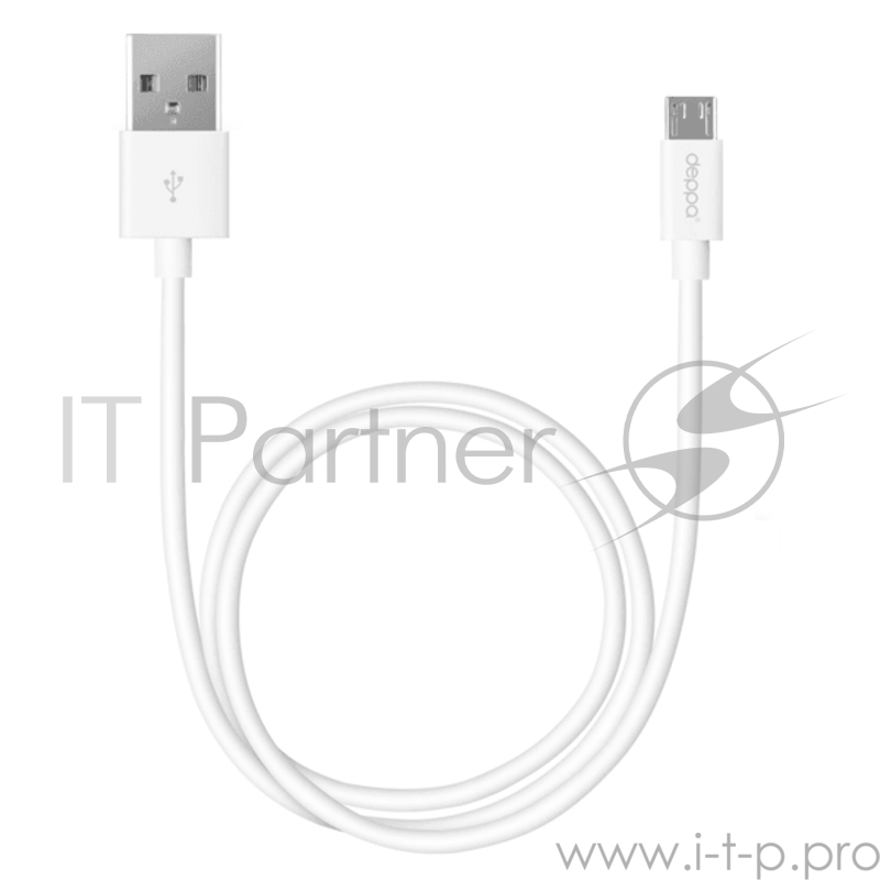 Кабель Deppa USB-micro USB, 1.2м, белый, Deppa