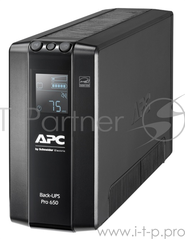 ИБП APC Back-UPS Pro BR 650VA/390W, 6xC13 Outlets(6 batt.), AVR, LCD, Data/DSL protrct, 10/100 Base-T, USB, PCh, user repl. batt., 2 y warr.