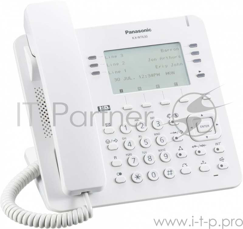 Телефон IP Panasonic KX-NT630RU белый