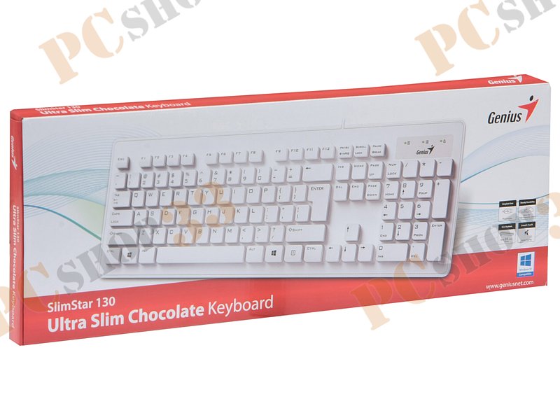 Клавиатура Genius SlimStar 130, белый (USB)
