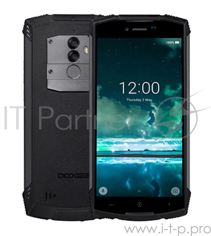 Смартфон Doogee Doogee S55 LITE Mineral Black, 5.5 18:9 1440x720, 1.5GHz, 4 Core, 2GB RAM, 16GB, up to 32GB flash, 13Mpix+8Mpix/5Mpix, 2 Sim, 2G, 3G, LTE, BT, Wi-Fi, GPS, Micro-USB, 5500mAh, Android 8.1, 265g, 161.32х77.8х14.15