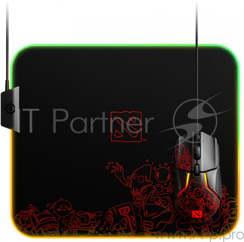 Коврик для мыши Steelseries QcK Prism Cloth Dota 2 Editiion рисунок/черный