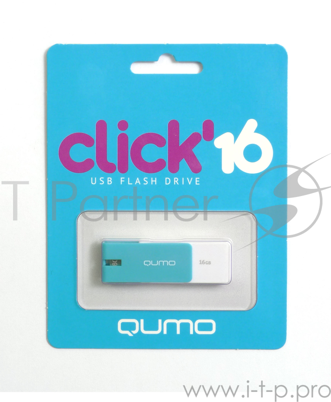 Носитель информации USB 2.0 QUMO 16GB Click QM16GUD-CLK-Azure