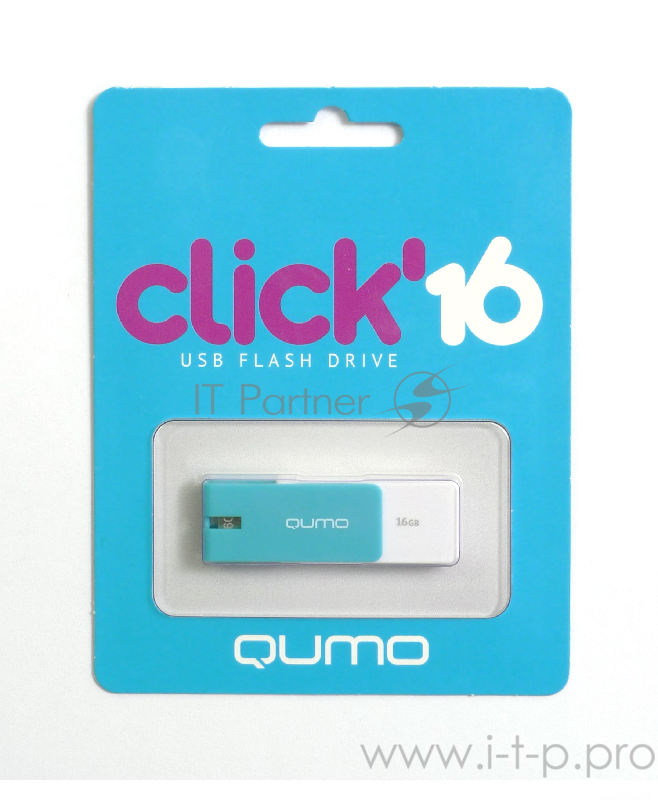 Носитель информации USB 2.0 QUMO 16GB Click QM16GUD-CLK-Azure